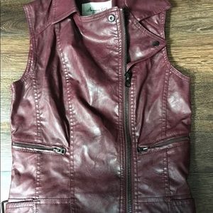 Faux Leather Vest American Rag